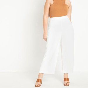 NWT Eloqui Wide Leg Crop Pant, Size 16, Ivory